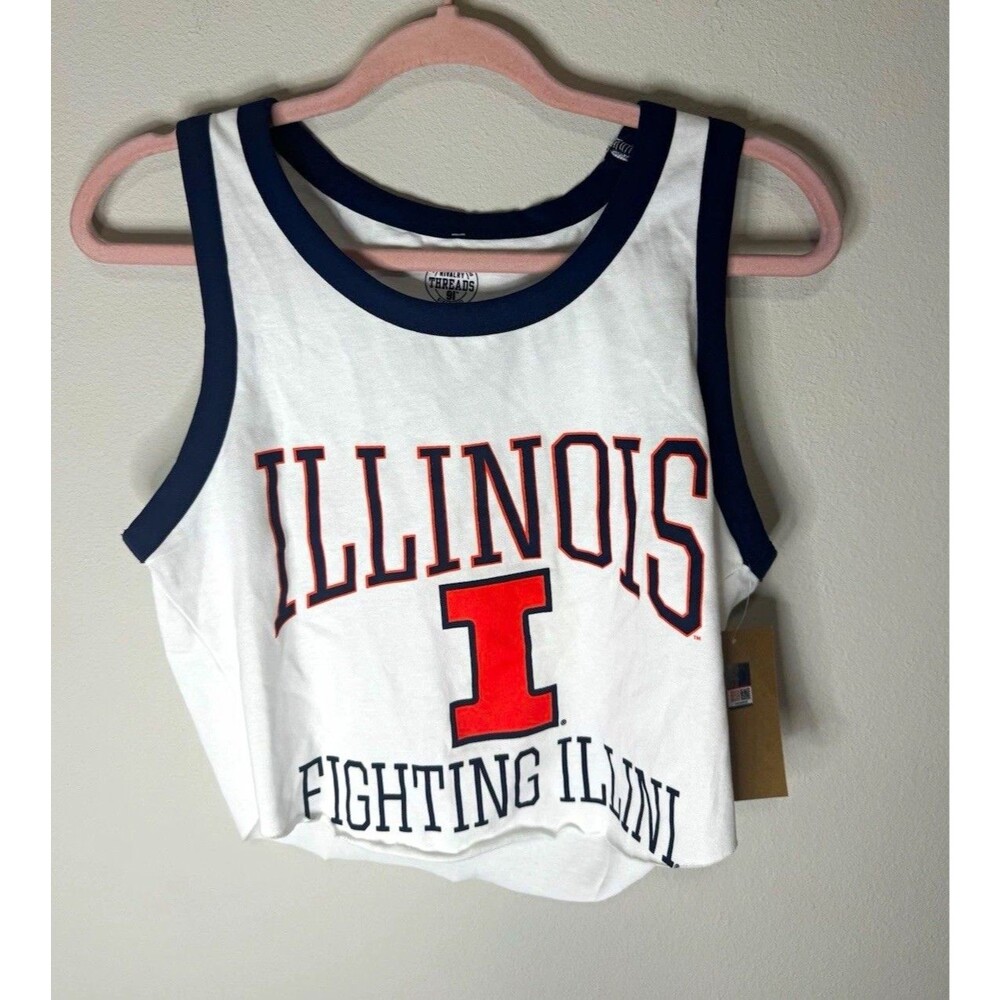 Rivalry Threads 91 Illinois Fighting Illini Cropped Tank Top Shirt L 12/14